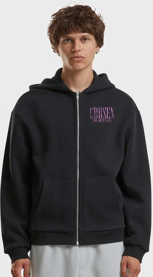 Mister tee Chosen To Defent Fluffy Zip Hoody Men Hoodies & Sweaters zwart Maat XXL Kleding - Foto 2