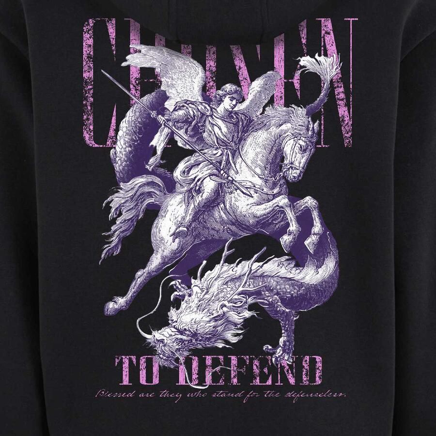 Mister tee Chosen To Defent Fluffy Zip Hoody Men Hoodies & Sweaters zwart Maat XXL Kleding