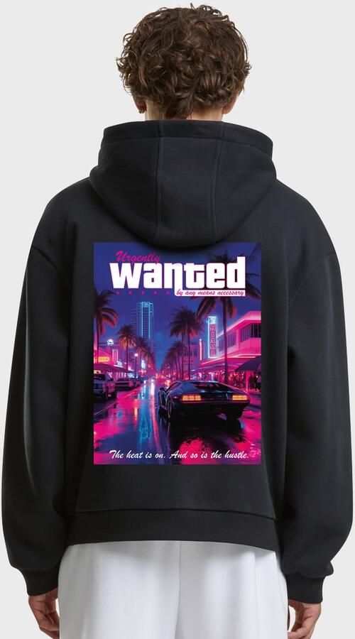 Mister tee Heat Is On Fluffy Hoody Men Hoodies & Sweaters zwart Maat XXL Kleding - Foto 3