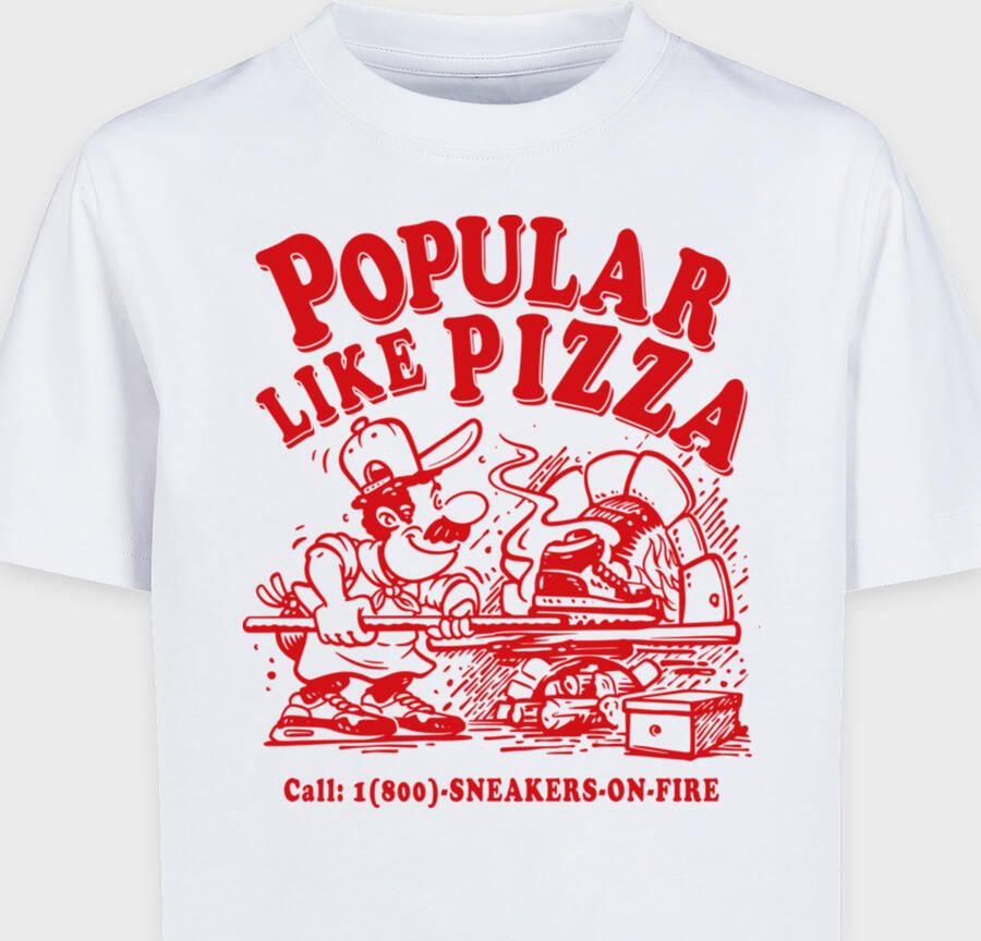 Mister Tee Kids Like Pizza Tee T-Shirts in wit formaten: 158 164