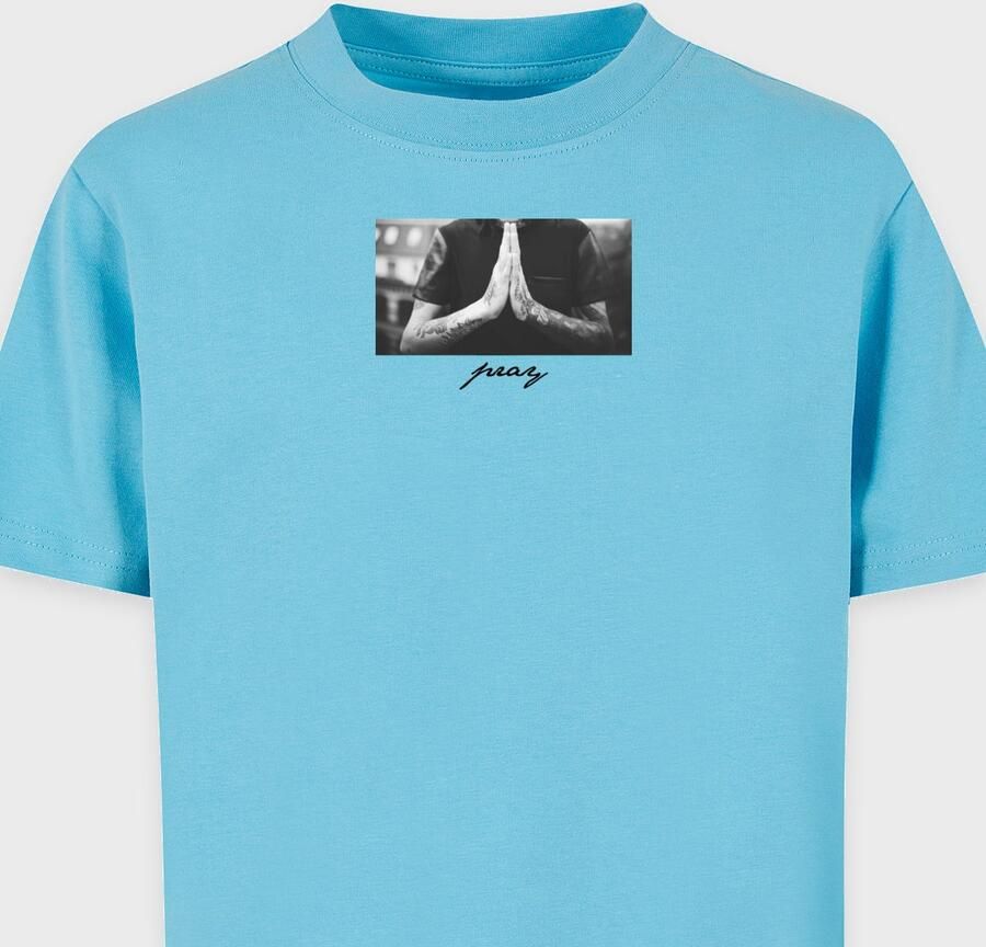Mister Tee Kids Pray Unisex T-Shirts blauw Kleding - Foto 1