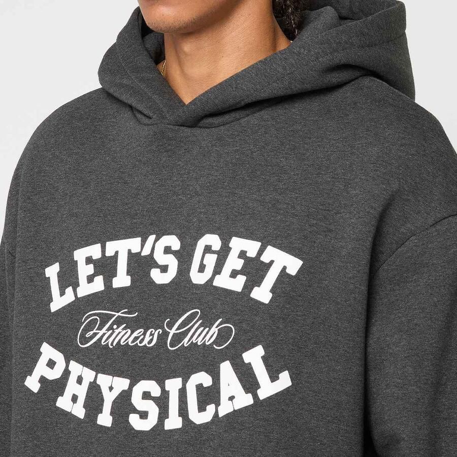 Mister tee Let's Get Physical Fluffy Hoody Men Hoodies & Sweaters grijs Maat XXL Kleding - Foto 2