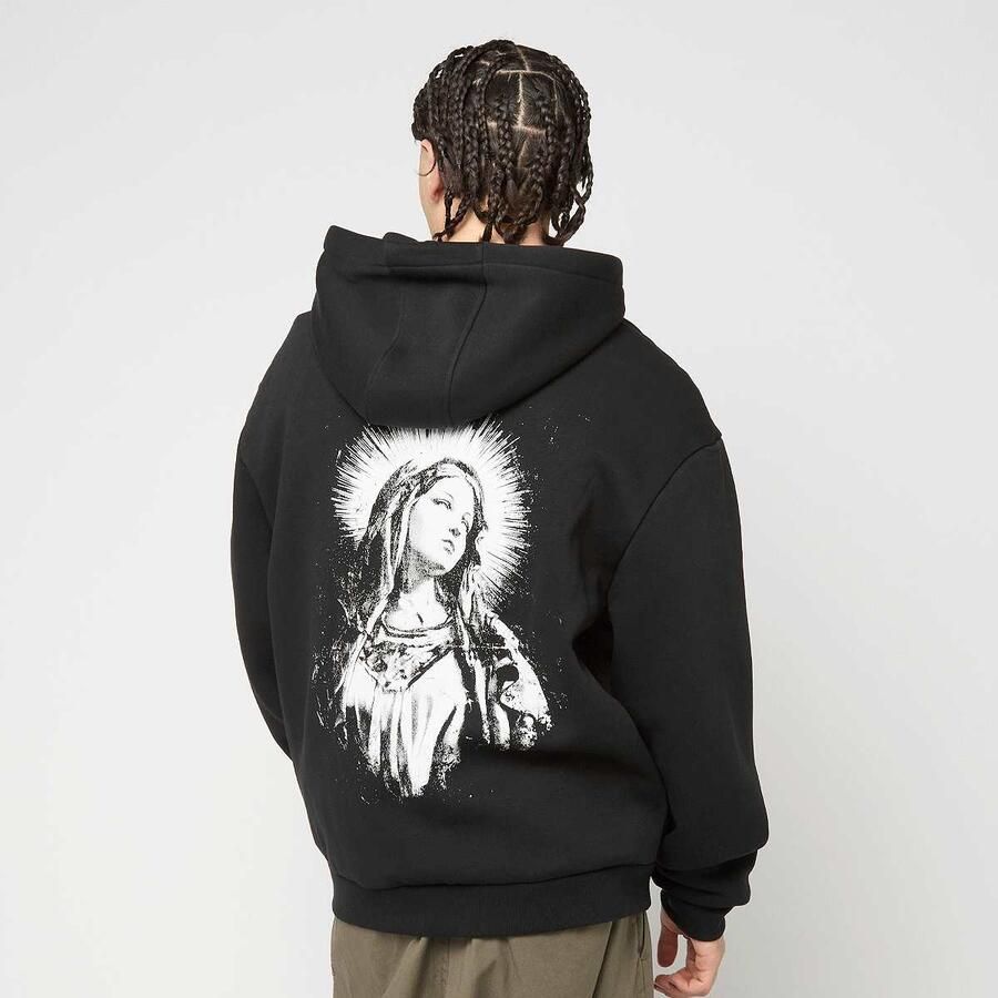 Mister tee Mary Cross Fluffy Zip Hoody Men Hoodies & Sweaters zwart Maat XXL Kleding - Foto 3