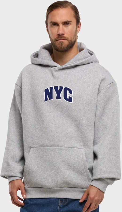 Mister tee NYC College Letters Fluffy Hoody Men Hoodies & Sweaters grijs Maat XXL Kleding - Foto 3