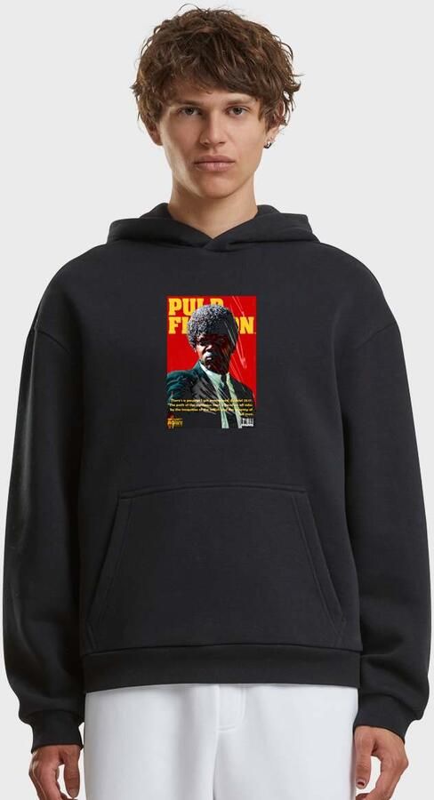 Mister tee Pulp Fiction Jules Magazine Cover Fluffy Hoody Men Hoodies & Sweaters zwart Maat XXL Kleding - Foto 3