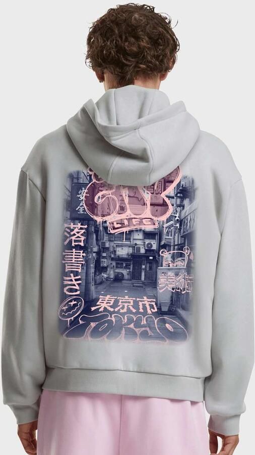 Mister tee Tokyo City Life Fluffy Zip Hoody Men Hoodies & Sweaters grijs Maat XXL Kleding - Foto 3