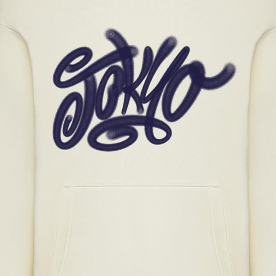 Mister tee Tokyo Tagged Graffiti Fluffy Hoody Men Hoodies & Sweaters beige Maat XXL Kleding