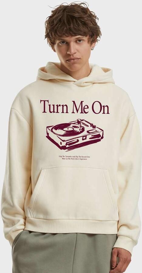 Mister tee Turn Me On Record Player Fluffy Hoody Men Hoodies & Sweaters beige Maat XXL Kleding - Foto 3