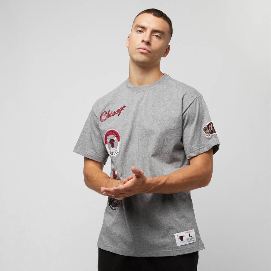 Mitchell & Ness City Collection Shortsleeve Tee Bulls T-shirts Kleding grey heather maat: XL beschikbare maaten:S M L XL