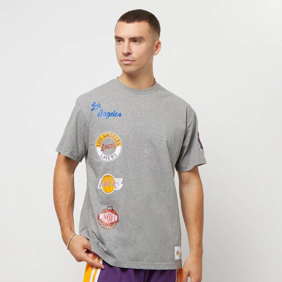 Mitchell & Ness Nba Los Angeles Lakers City Collection T-shirts Kleding grey heather maat: S beschikbare maaten:S M L