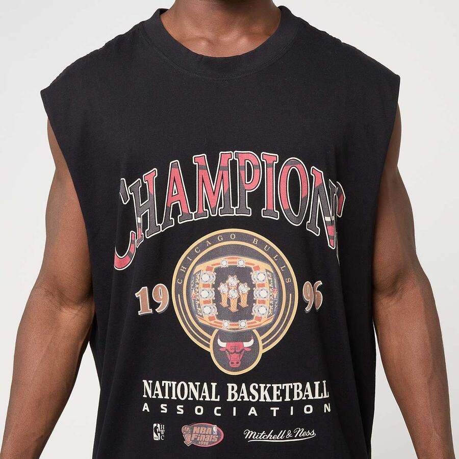 Mitchell & Ness NBA Chicago Bulls 96 Champion Rings Sleeveless T-Shirt Men Tanktops zwart Maat XL Kleding - Foto 2