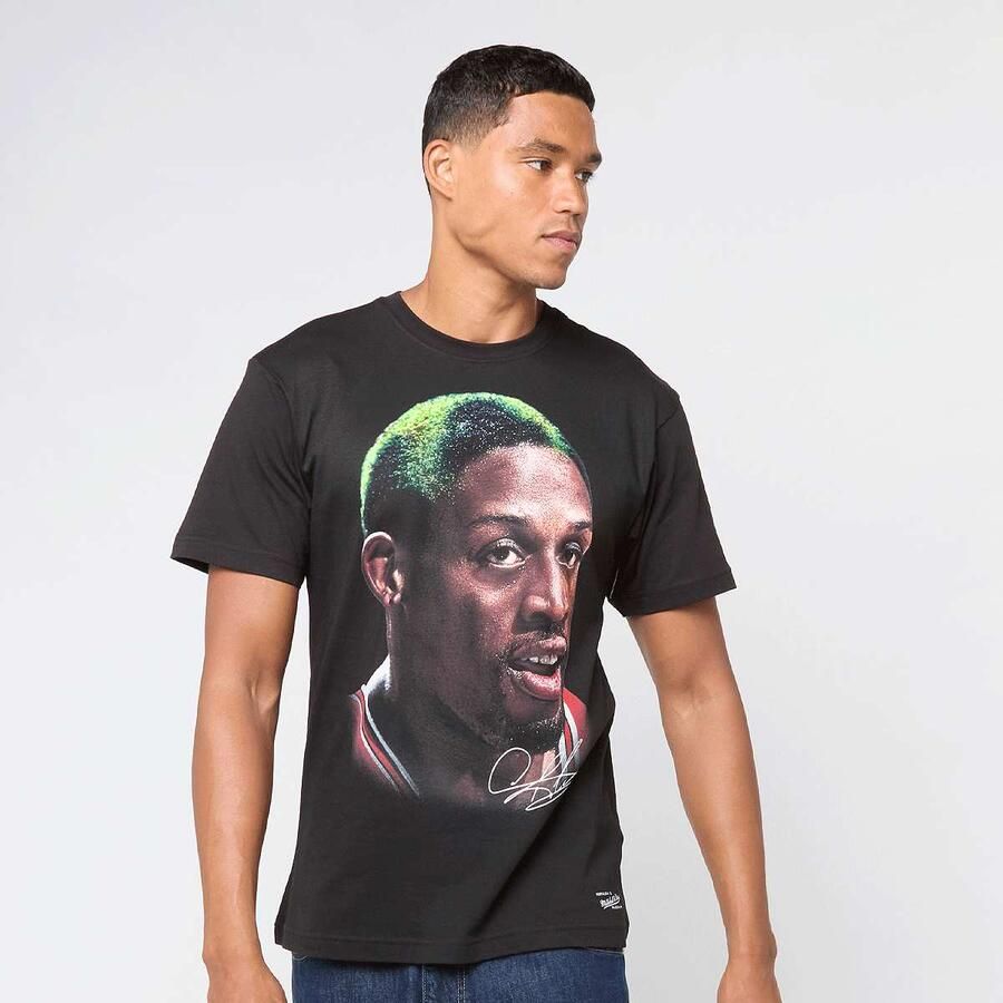 Mitchell & Ness NBA Chicago Bulls Player Big Face Tee Men T-Shirts Polo's zwart Maat XL Kleding - Foto 3