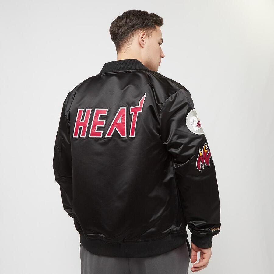 Mitchell & Ness Lightweight Satin Bomber Miami Heat Tussenseizoensjassen Heren maat: beschikbare maaten: - Foto 3