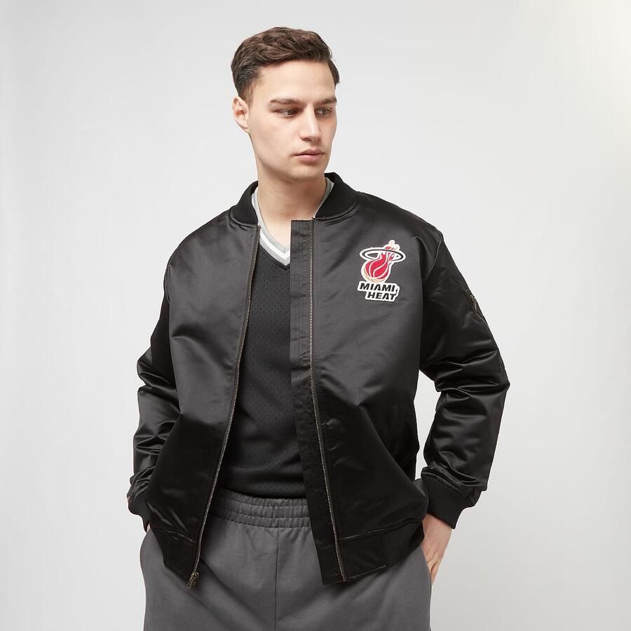 Mitchell & Ness Lightweight Satin Bomber Miami Heat Tussenseizoensjassen Heren maat: beschikbare maaten: