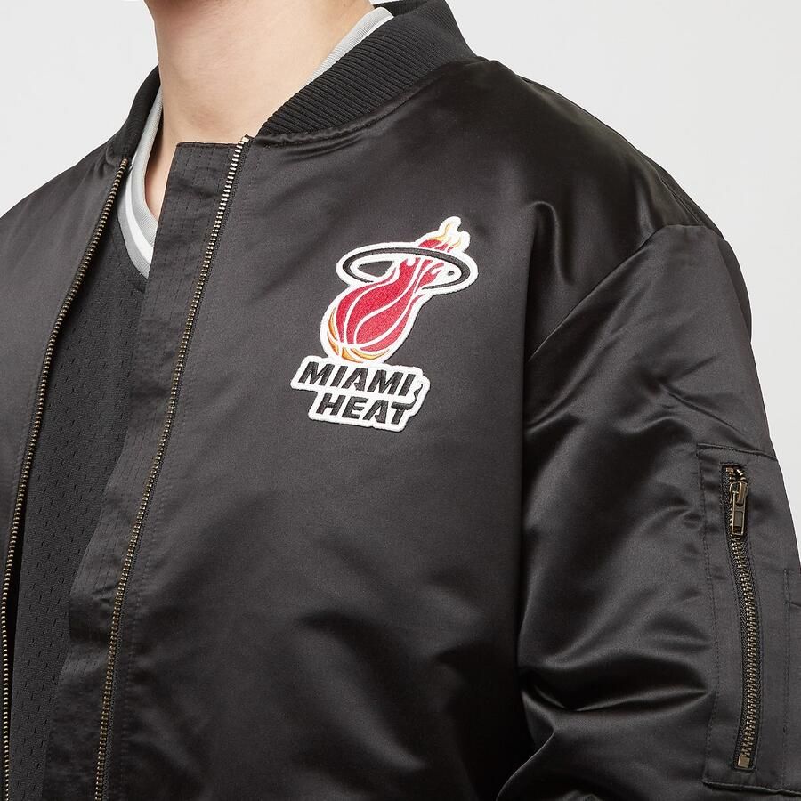 Mitchell & Ness Lightweight Satin Bomber Miami Heat Tussenseizoensjassen Heren maat: beschikbare maaten: - Foto 2