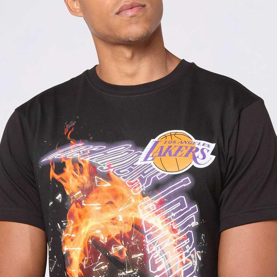 Mitchell & Ness NBA Los Angeles Lakers HWC Blaze Graphic Tee Men T-Shirts Polo's zwart Maat XL Kleding - Foto 2