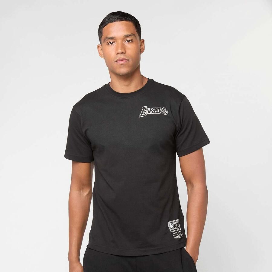 Mitchell & Ness NBA Los Angeles Lakers HWC Overlap Graphic Tee Men T-Shirts Polo's zwart Maat XL Kleding