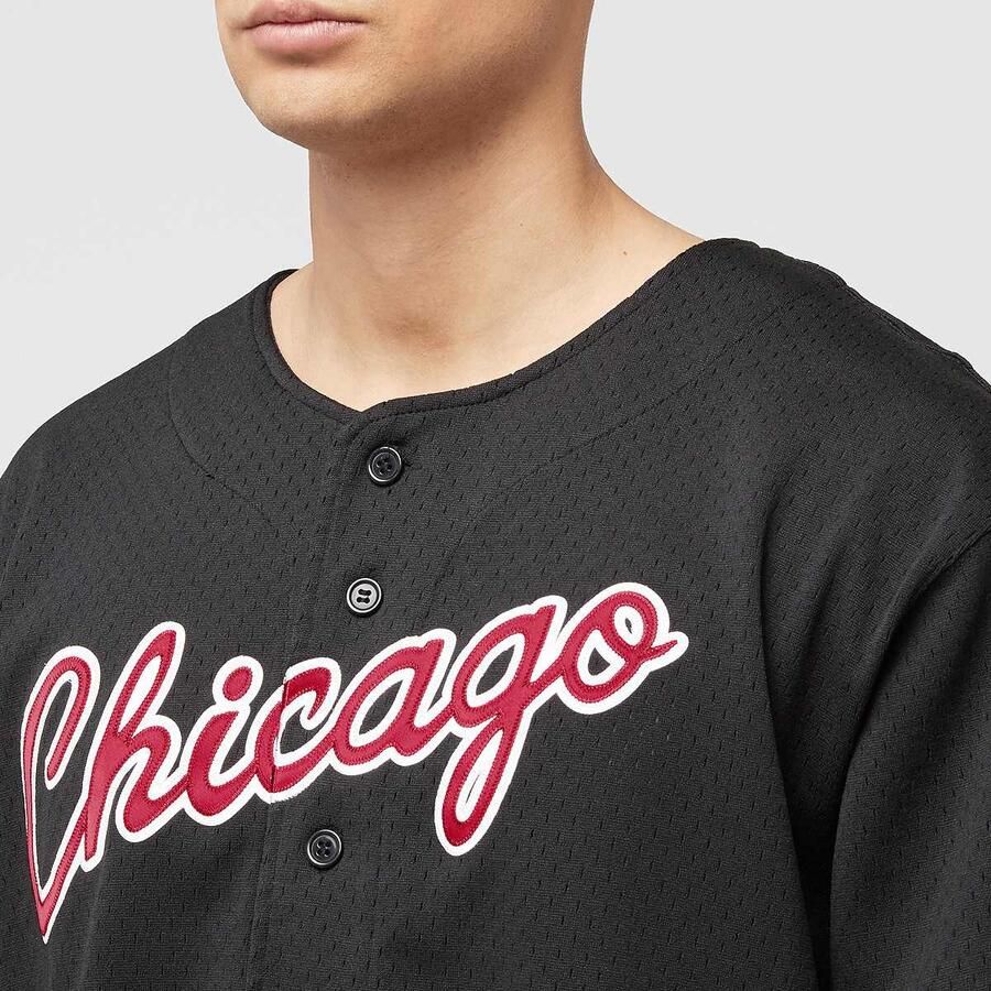 Mitchell & Ness NBA On the Clock Mesh Button Front Vintage Logo Chicago Bulls men Jersey's zwart Maat XXL Kleding - Foto 2