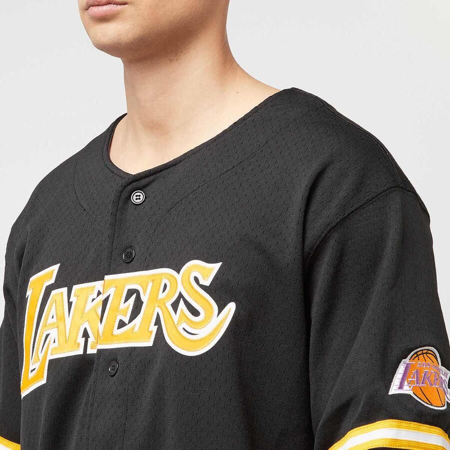 Mitchell & Ness NBA On the Clock Mesh Button Front Vintage Logo LA Lakers Men Jersey's zwart Maat XXL Kleding - Foto 2