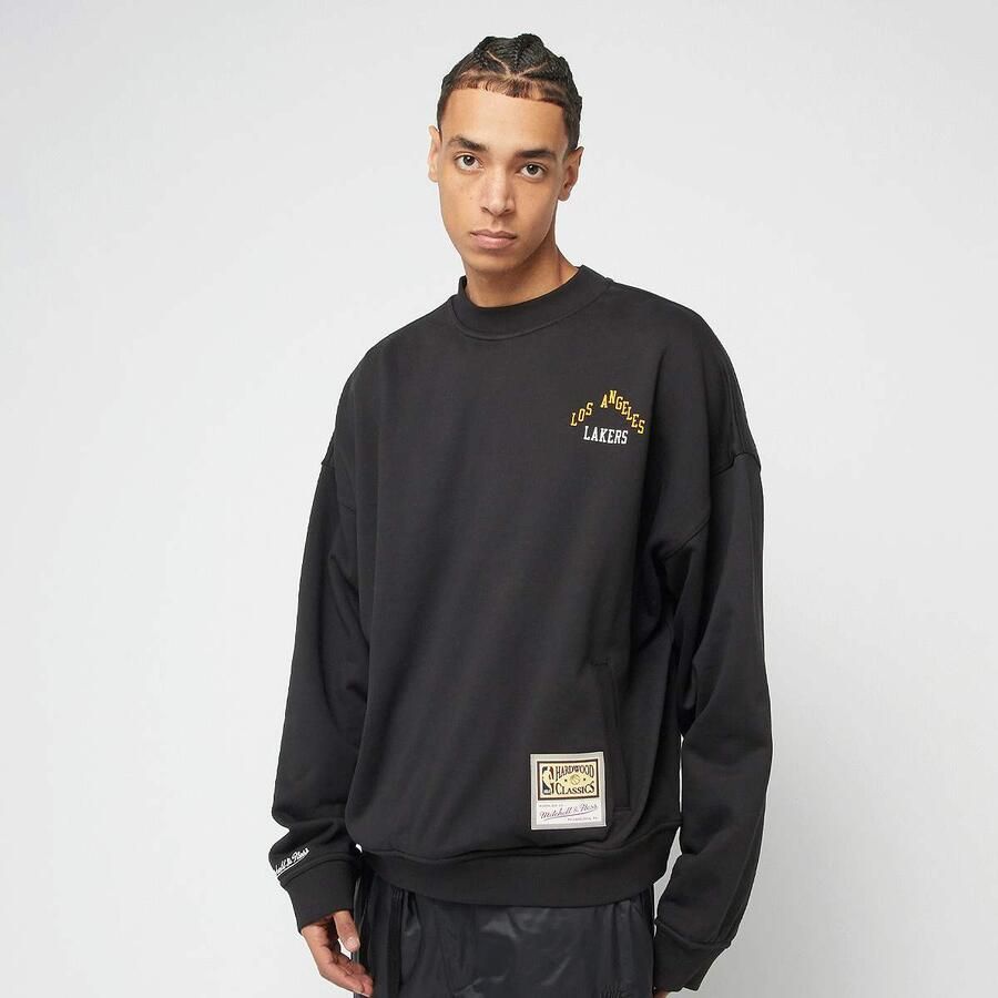 Mitchell & Ness NBA Oversweep Crewneck Sweater LA Lakers Men Hoodies Sweaters zwart Maat XXL Kleding