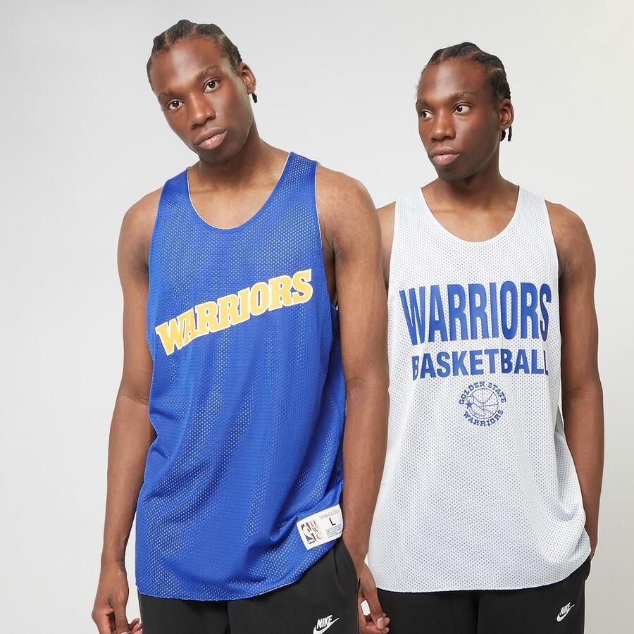 Mitchell & Ness NBA Reversible Mesh Tank Vintage Logo Golden Warriors Men Tanktops blauw Maat S Kleding - Foto 3