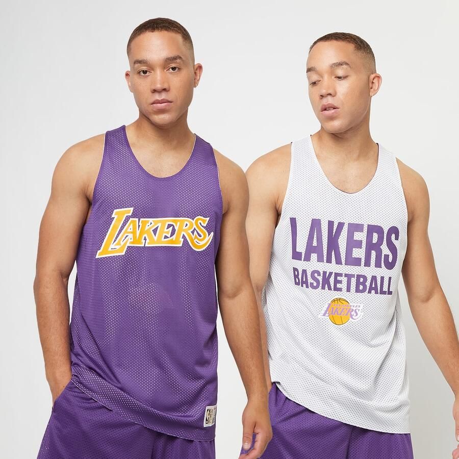 Mitchell & Ness NBA Reversible Mesh Tank Vintage Logo La Lakers Tanktops roze Maat S Kleding - Foto 3