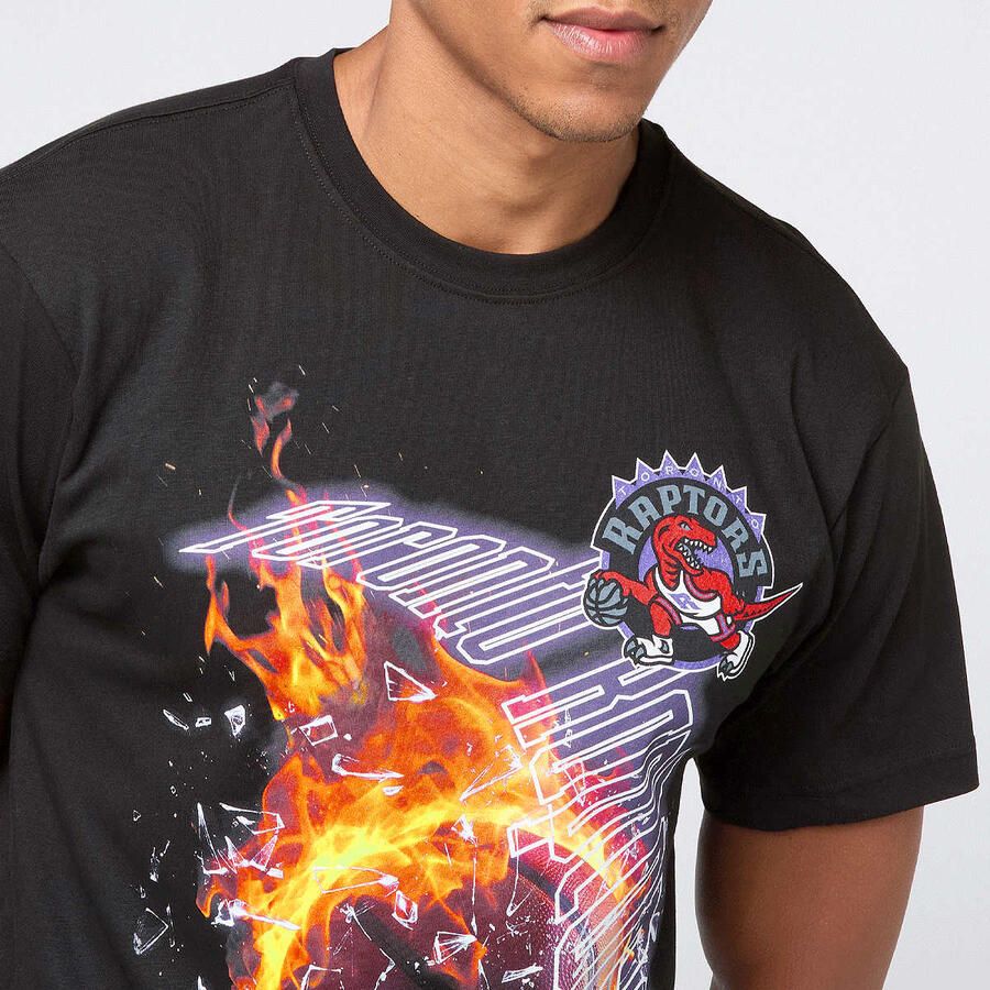 Mitchell & Ness NBA Toronto Raptors HWC Blaze Graphic Tee Men T-Shirts Polo's zwart Maat XL Kleding - Foto 2