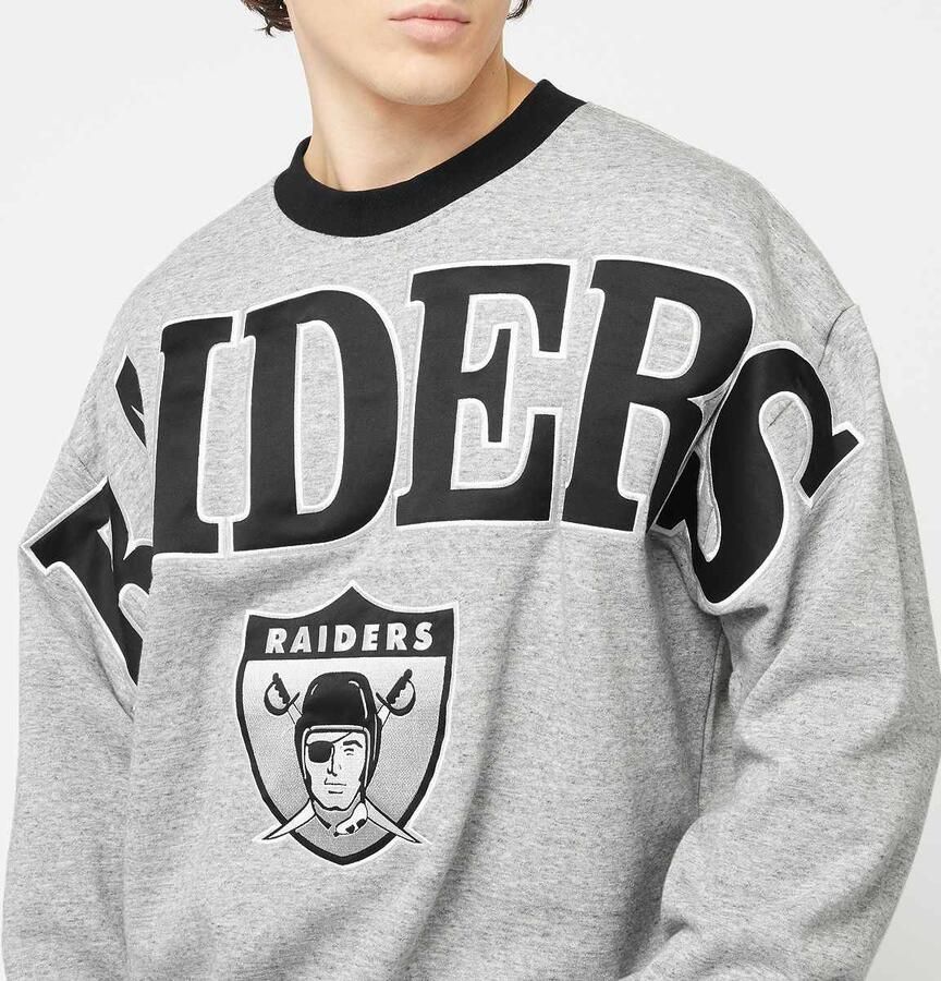 Mitchell & Ness NFL Oakland Raiders FL FLD Satin Fleece Crew men Hoodies Sweaters grijs Maat XL Kleding - Foto 2