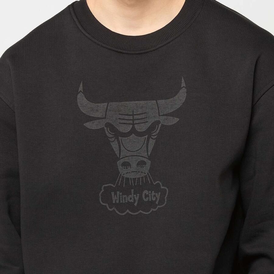 Mitchell & Ness Tonal Logo Crew Chicago Bulls Men Hoodies Sweaters zwart Maat XL Kleding - Foto 2