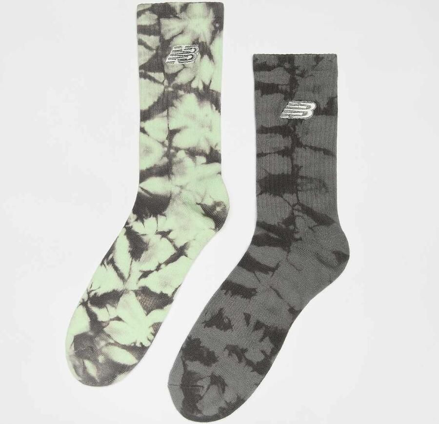 New Balance 2 PACK Tie Dye Midcalf Socks Unisex Sokken multicolor Maat 35-38 Kleding - Foto 2
