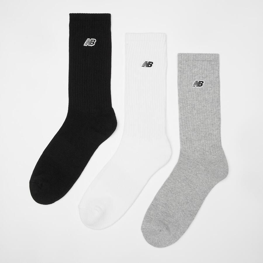 New Balance Essential Cushioned Crew Socks (3 Pack) Lang Heren Black Patch Logo maat: 39-42 beschikbare maaten:35-38 39-42 43-46 - Foto 2