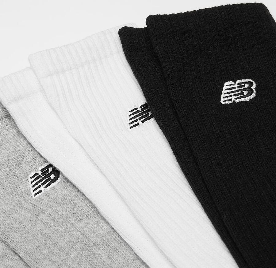 New Balance Essential Cushioned Crew Socks (3 Pack) Lang Heren Black Patch Logo maat: 39-42 beschikbare maaten:35-38 39-42 43-46