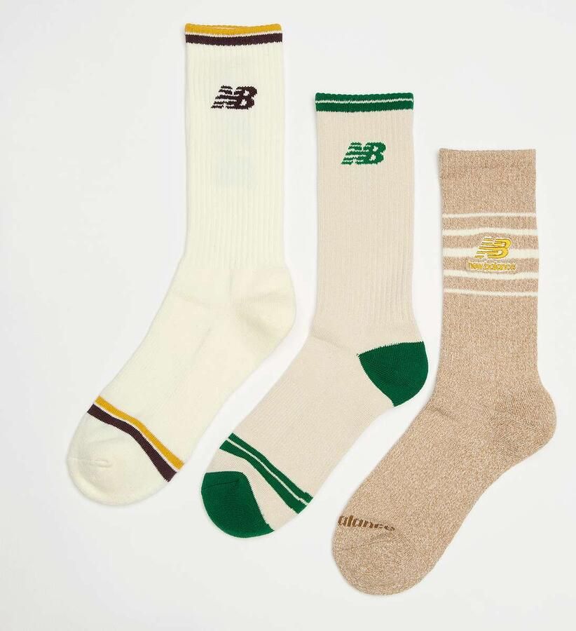 New Balance 3 PACK MIXED NB LOGOS CREW multicolor Unisex Sokken Maat 39-42 Kleding - Foto 2
