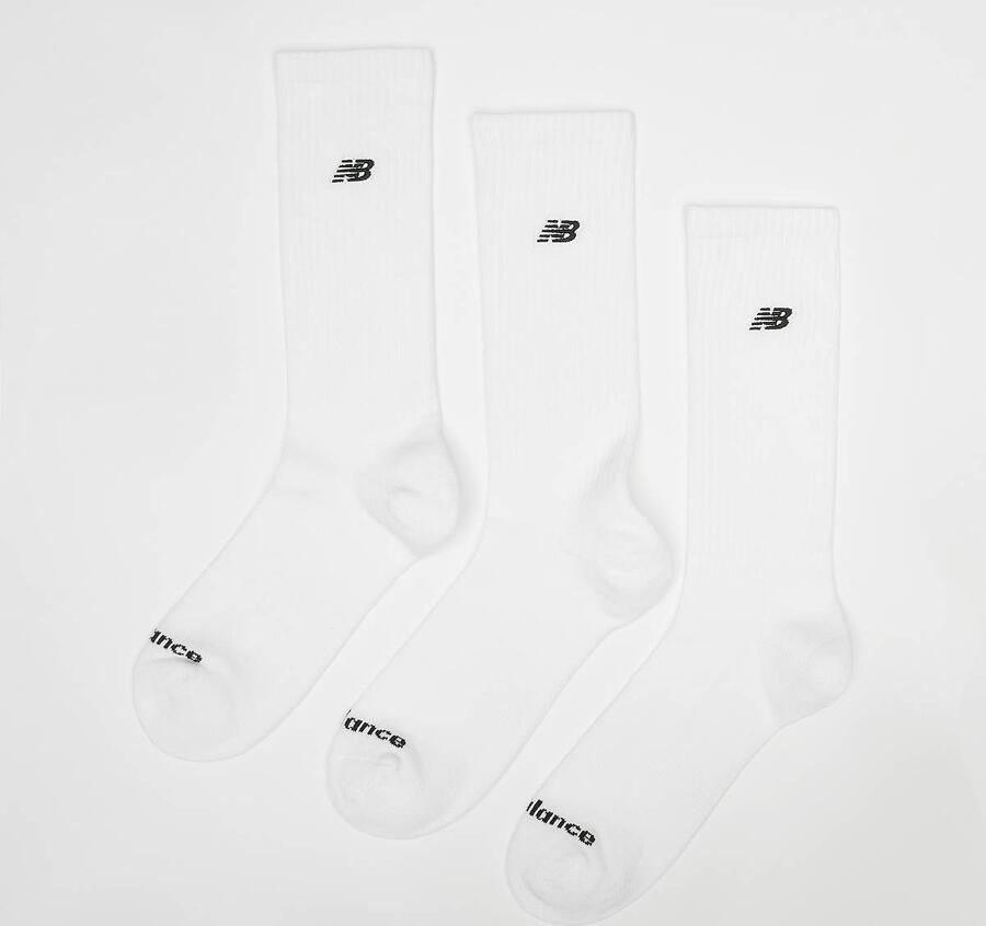 New Balance 3 PACK NB BLACK PATCH LOGO CREW white Unisex Sokken wit Maat 35-38 Kleding - Foto 2