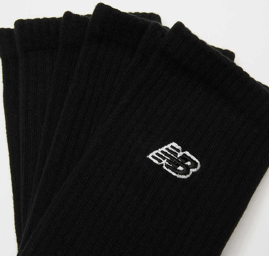 New Balance 3 PACK NB BLACK PATCH LOGO CREW black Unisex Sokken zwart Maat 35-38 Kleding