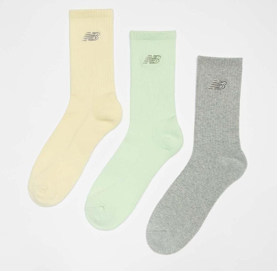 New Balance 3 PACK Solid Midcalf Embroidery Logo Socks Unisex Sokken multicolor Maat 35-38 Kleding - Foto 2
