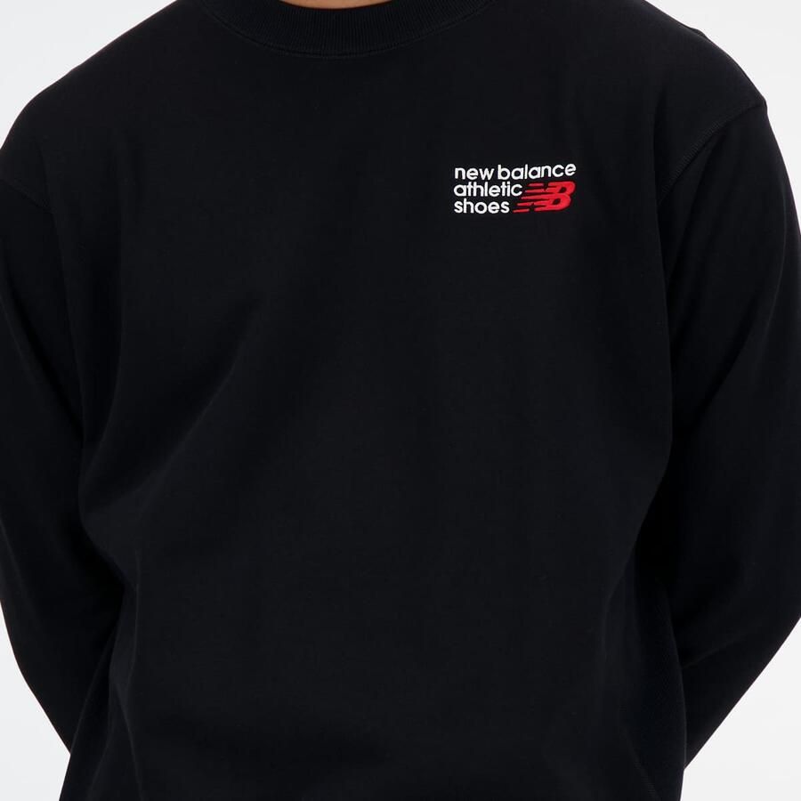 New Balance Athletics Premium Logo Crew Men Hoodies & Sweaters zwart Maat XL Kleding