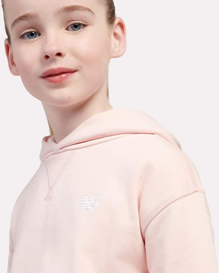 New Balance French Terry Small Logo Hoodie Unisex Hoodies & Sweaters lichtroze Kleding
