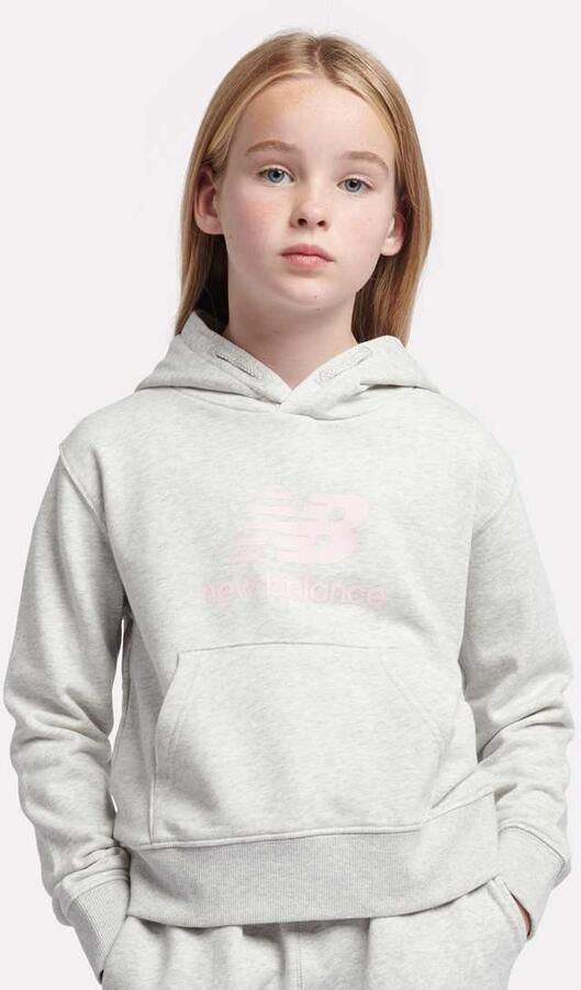 New Balance French Terry Stacked Logo Hoodie Unisex Hoodies & Sweaters grijs Kleding - Foto 3