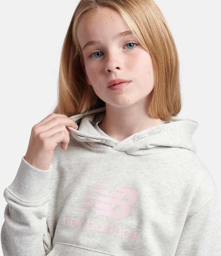 New Balance French Terry Stacked Logo Hoodie Unisex Hoodies & Sweaters grijs Kleding