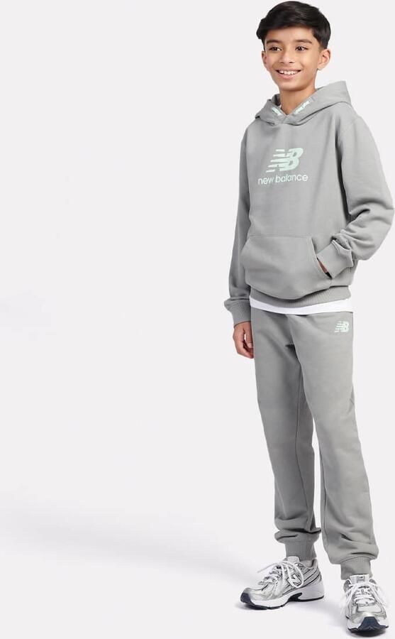 New Balance French Terry Stacked Logo Hoodie Unisex Hoodies & Sweaters grijs Kleding - Foto 3