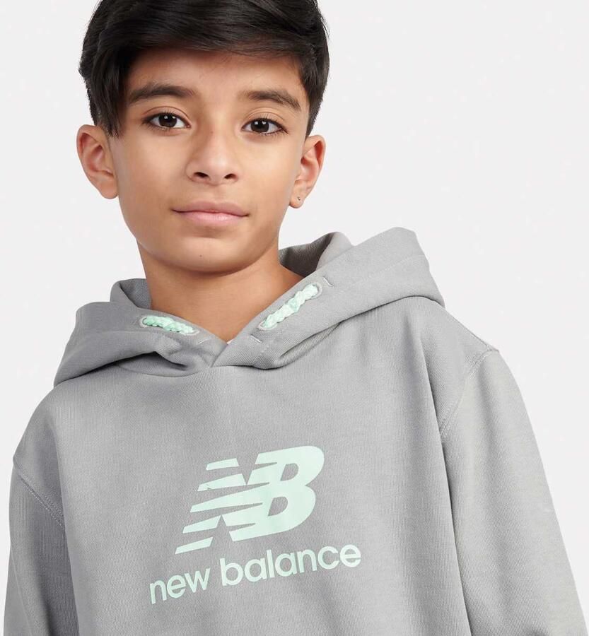New Balance French Terry Stacked Logo Hoodie Unisex Hoodies & Sweaters grijs Kleding