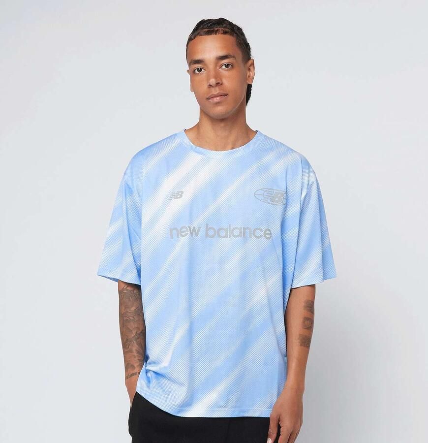 New Balance Geometric Poly Tee Men T-Shirts & Polo's blauw Maat XL Kleding - Foto 3