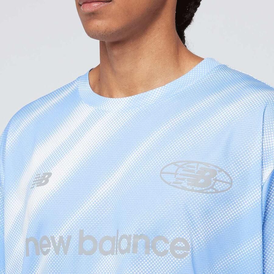 New Balance Geometric Poly Tee Men T-Shirts & Polo's blauw Maat XL Kleding - Foto 2