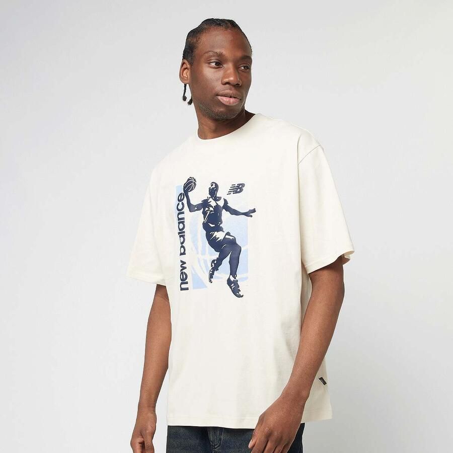 New Balance Hoops Graphic Vintage T-Shirt Men T-Shirts & Polo's beige Maat XL Kleding - Foto 3
