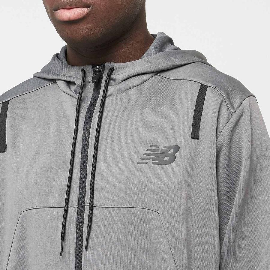 New Balance Knitted Full Zip Jacket Men Trainingspakken grijs Maat XL Kleding - Foto 2