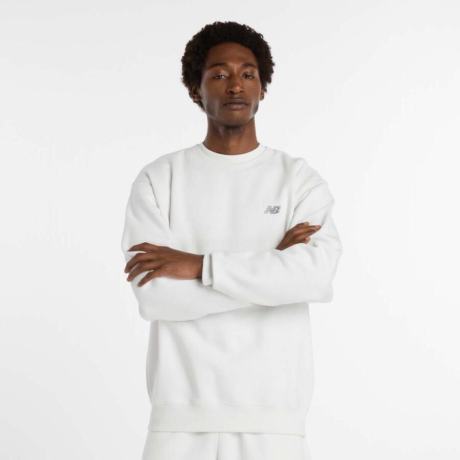 New Balance Linear Graphic Fleece Crew Men Hoodies & Sweaters grijs Maat XL Kleding - Foto 2