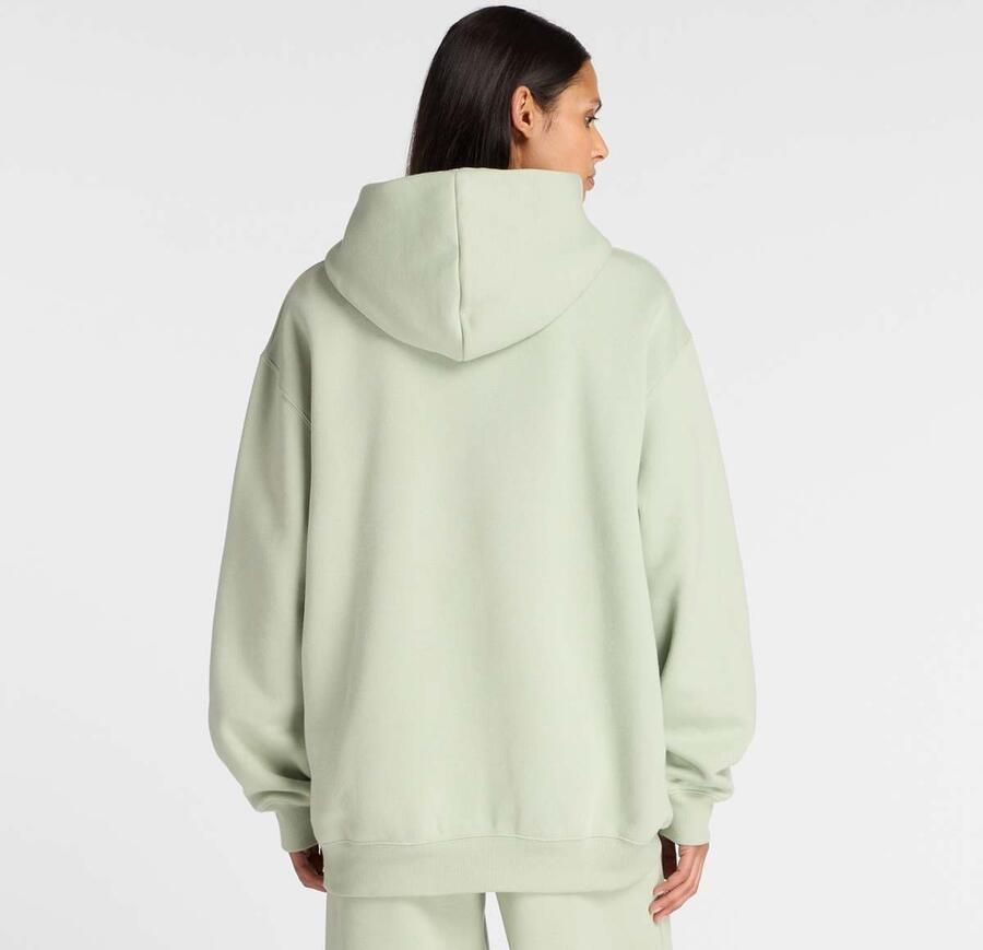 New Balance Linear Heritage Fleece Long Hoodie Wo Hoodies & Sweaters groen Maat XS Kleding - Foto 2