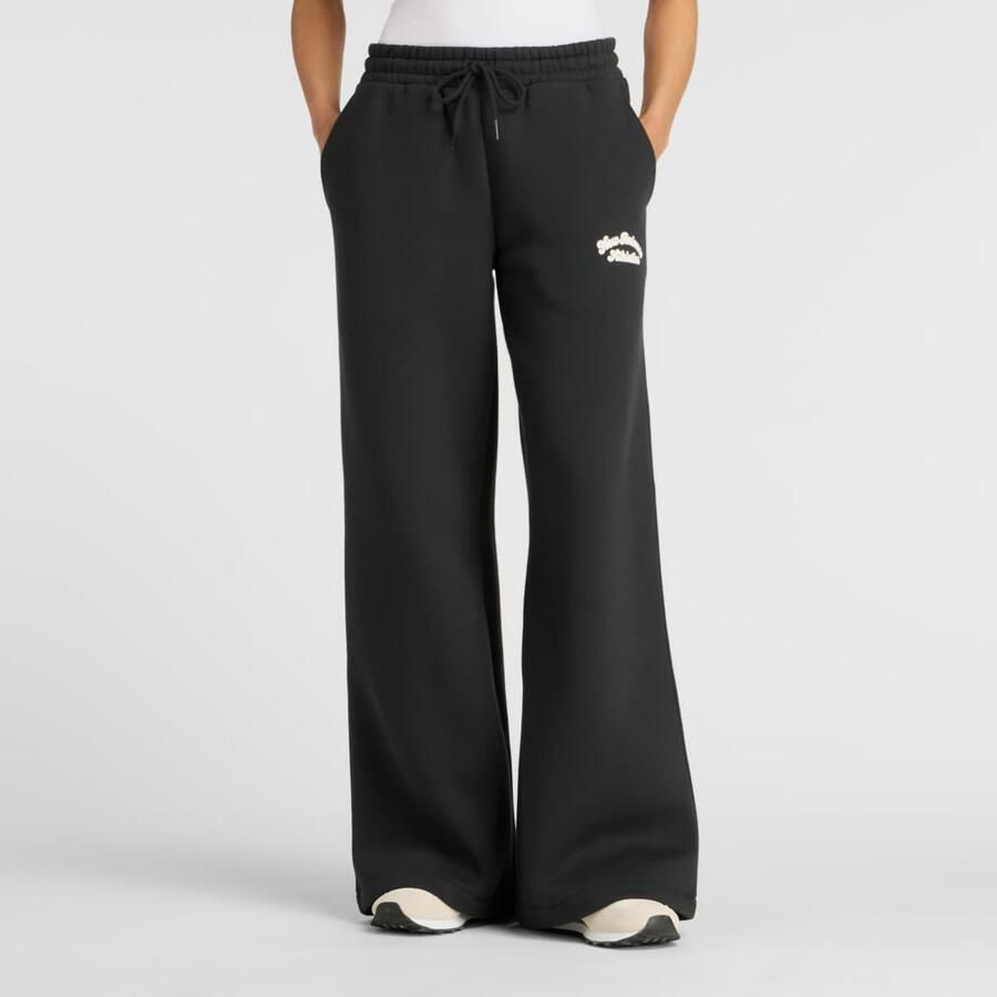 New Balance Linear Heritage Fleece Wide Leg Pant Wo Trainingsbroeken zwart Maat XS Kleding - Foto 3