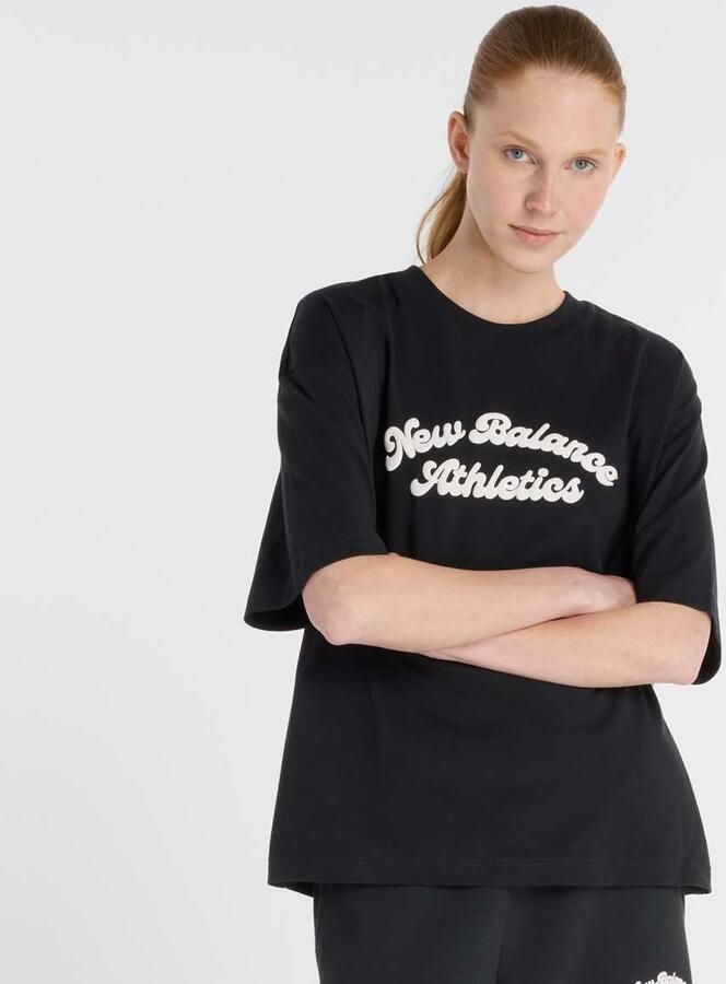 New Balance Linear Heritage Oversized T-Shirt Wo T-Shirts & Polo's zwart Maat XS Kleding - Foto 3